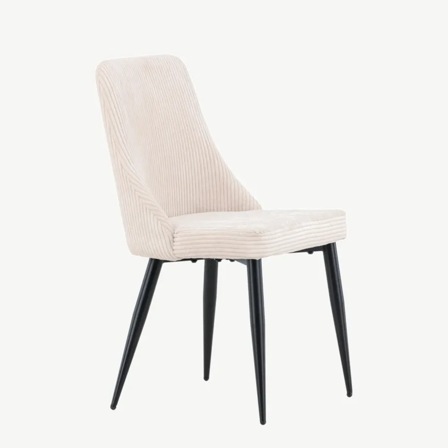 Beežist polüesterkordkangast söögitool Leone mustade terasjalgadega, 17701-102 – 3