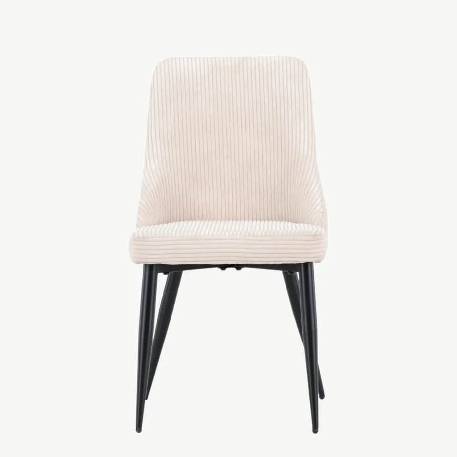 Beežist polüesterkordkangast söögitool Leone mustade terasjalgadega, 17701-102 – 4