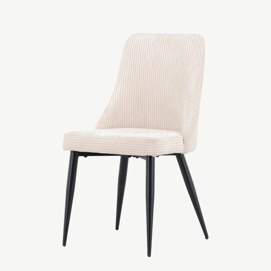 Beežist polüesterkordkangast söögitool Leone mustade terasjalgadega, 17701-102 – 5