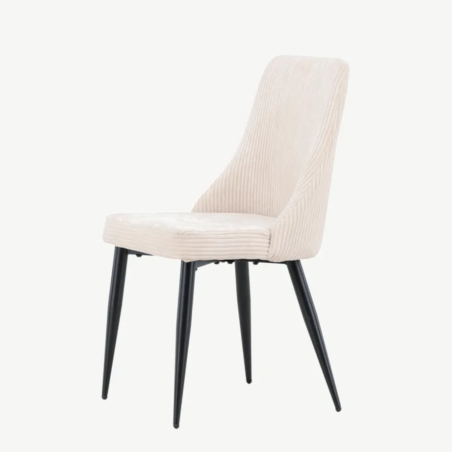 Beežist polüesterkordkangast söögitool Leone mustade terasjalgadega, 17701-102 – 6