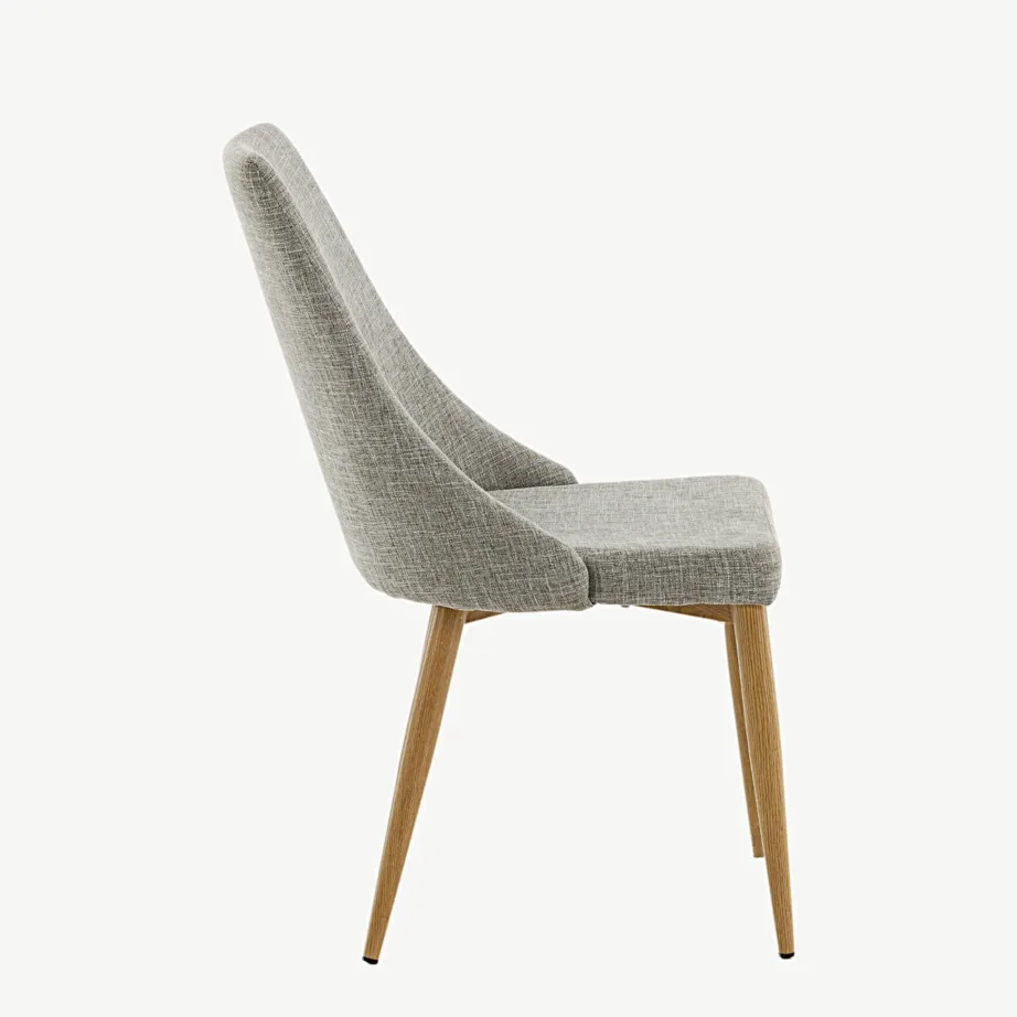 Helehall polüesterkattega söögitool Leone tamme imitatsiooniga metalljalgadel, 17701-440 – 2