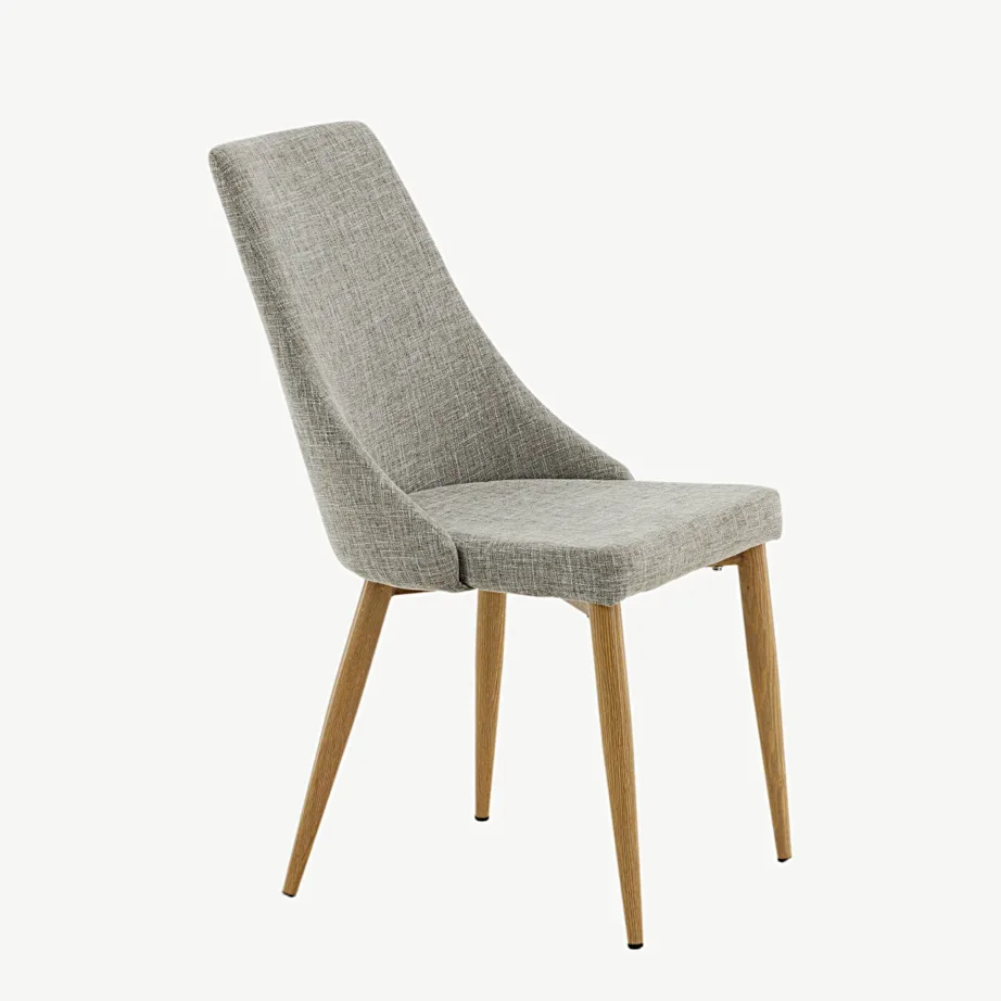 Helehall polüesterkattega söögitool Leone tamme imitatsiooniga metalljalgadel, 17701-440 – 3