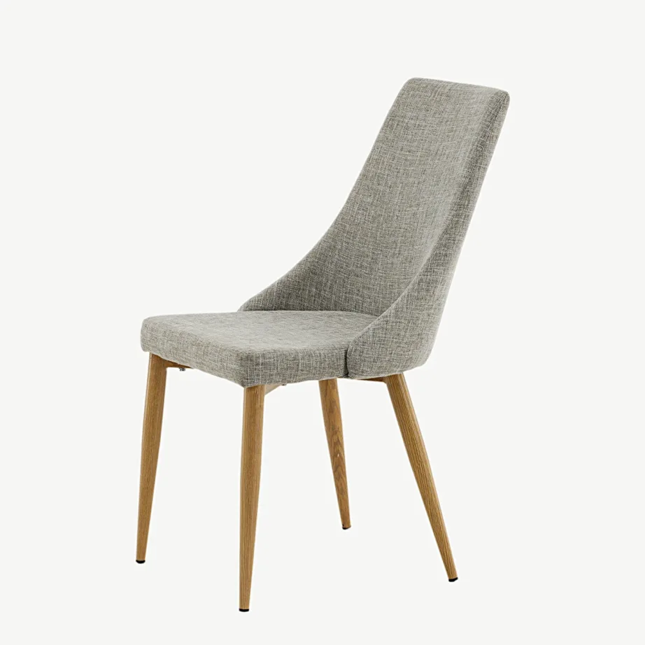 Helehall polüesterkattega söögitool Leone tamme imitatsiooniga metalljalgadel, 17701-440 – 6