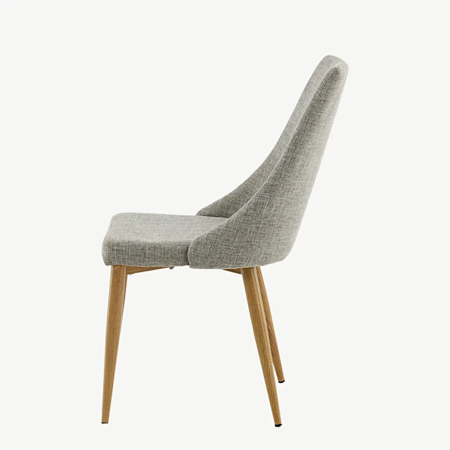 Helehall polüesterkattega söögitool Leone tamme imitatsiooniga metalljalgadel, 17701-440 – 7