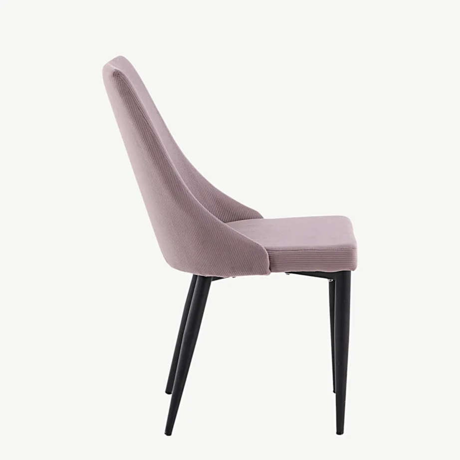 Tolmuroosa bukleekangaga söögitool Leone, mustade terasjalgadega, 17701-999 – 2