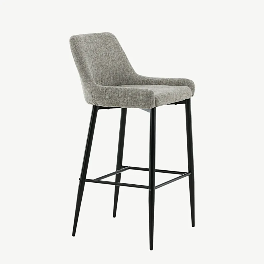 Beežist kangast Plaza baaritool mustade terasjalgadega, 17704-840 – 3