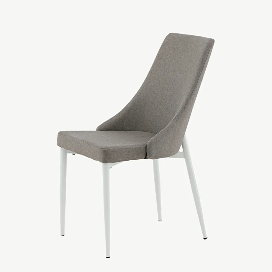 Leone söögitool halli polüesterkatte ja valgete terasjalgadega, 17705-990 – 6