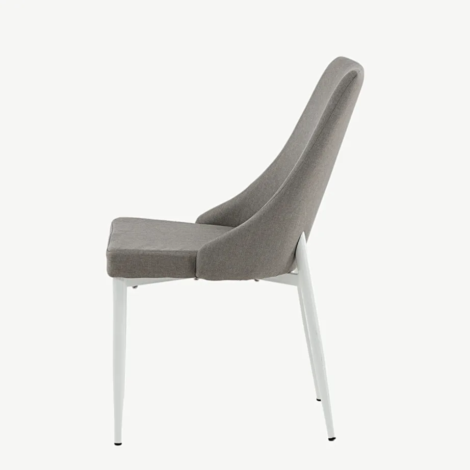 Leone söögitool halli polüesterkatte ja valgete terasjalgadega, 17705-990 – 7