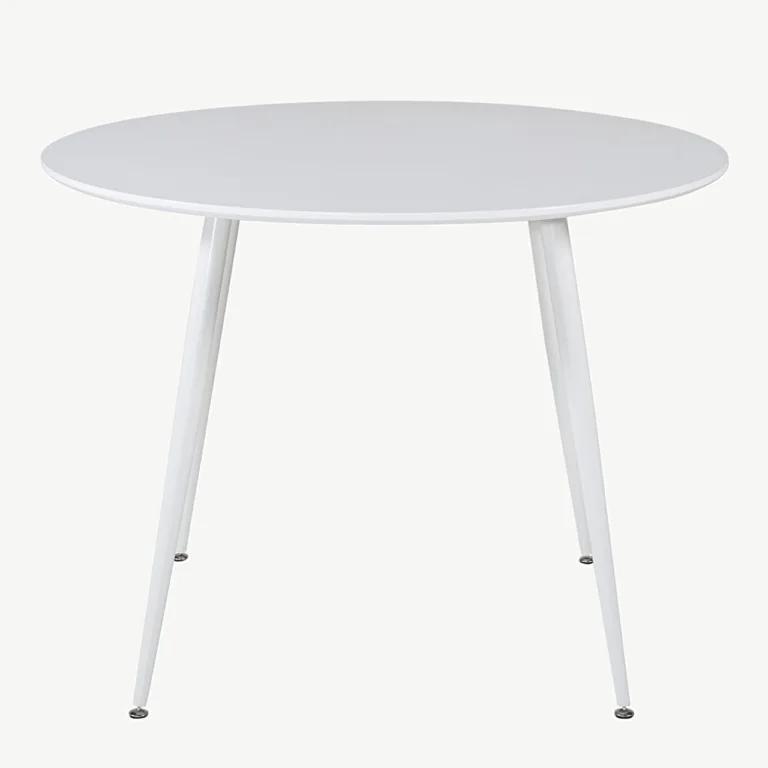 Valge ümmargune söögilaud Plaza, ø100 cm (MDF) - 17940-300