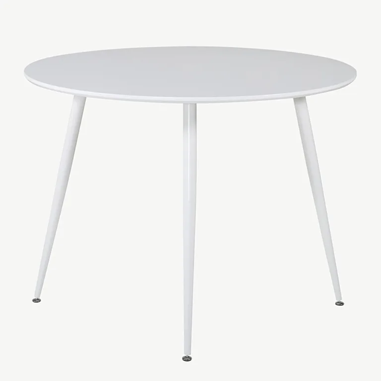 Valge ümmargune söögilaud Plaza, ø100 cm (MDF) - 17940-300