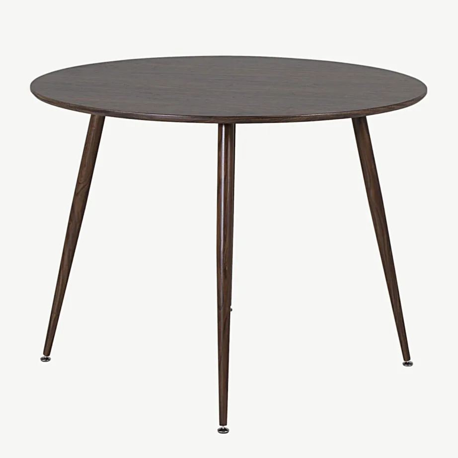 Ümmargune pähklitooni söögilaud Plaza, metalljalgadel, ø100 cm - 17940-444