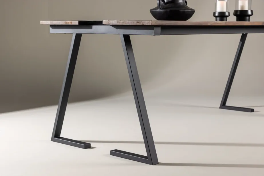 Jakarta tiigipuust söögilaud musta metallist detailiga, 200×90 cm, 18004-680 – 7