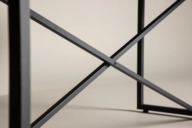 Ristkülikukujuline tiigipuidust söögilaud Padang mustade terasjalgadega, 250x100 cm - 18008-680