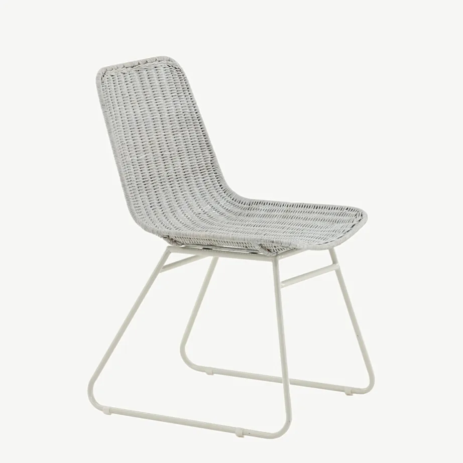 Cireboni valge rotangist söögitool valge terasraamiga, 18020-709 – 3