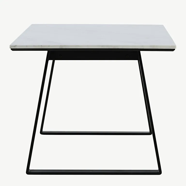 Estelle valge marmorist söögilaud mustade terasjalgadega, 140x90 cm - 18021-580
