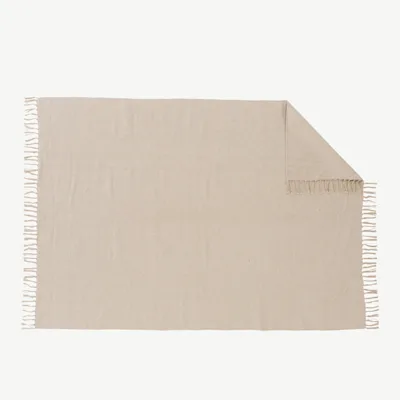 Beež käsitsi kootud puuvillavaip Panipat, 200 × 300 cm, narmastega - 18025-330