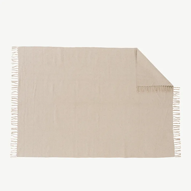 Beež käsitsi kootud puuvillavaip Panipat, 200 × 300 cm, narmastega - 18025-330