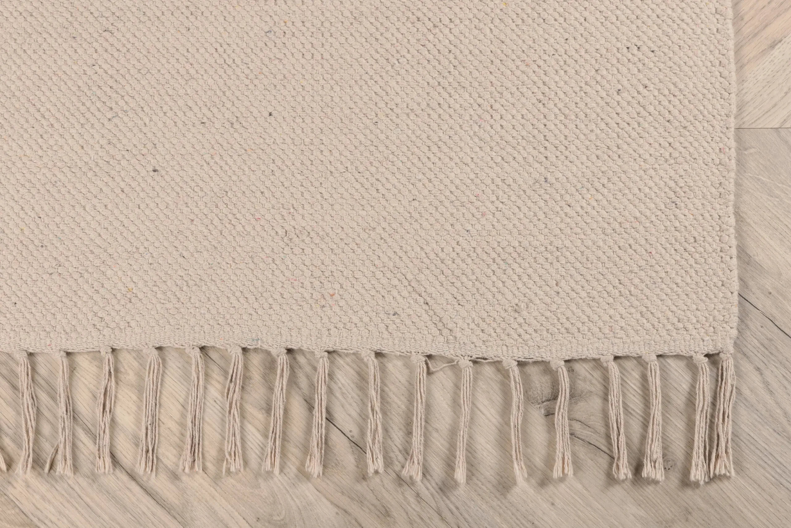 Beež käsitsi kootud puuvillavaip Panipat, 200 × 300 cm, narmastega - 18025-330