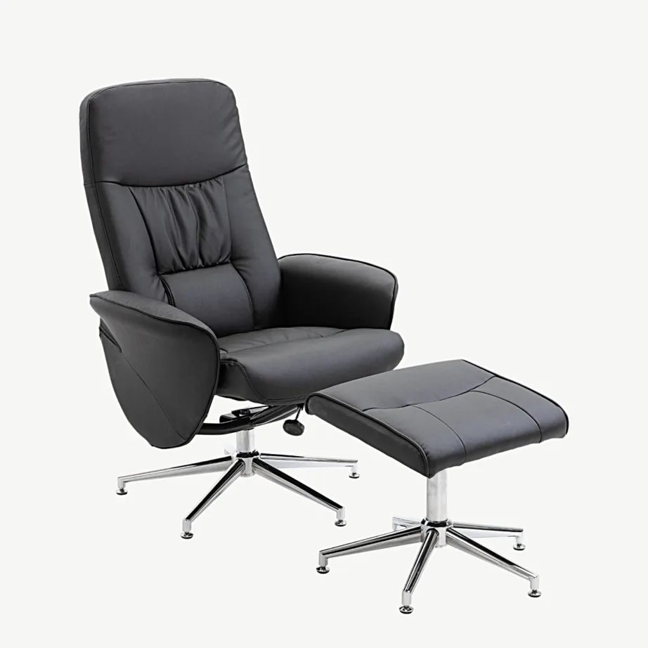 Reguleeritav must puhketool tumbaga Rolf, tehisnahast, kroomitud jalgadega, 18028-788 – 3