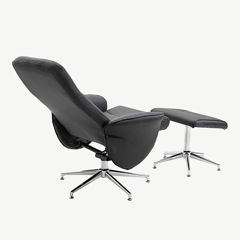 Reguleeritav must puhketool tumbaga Rolf, tehisnahast, kroomitud jalgadega, 18028-788 – 4