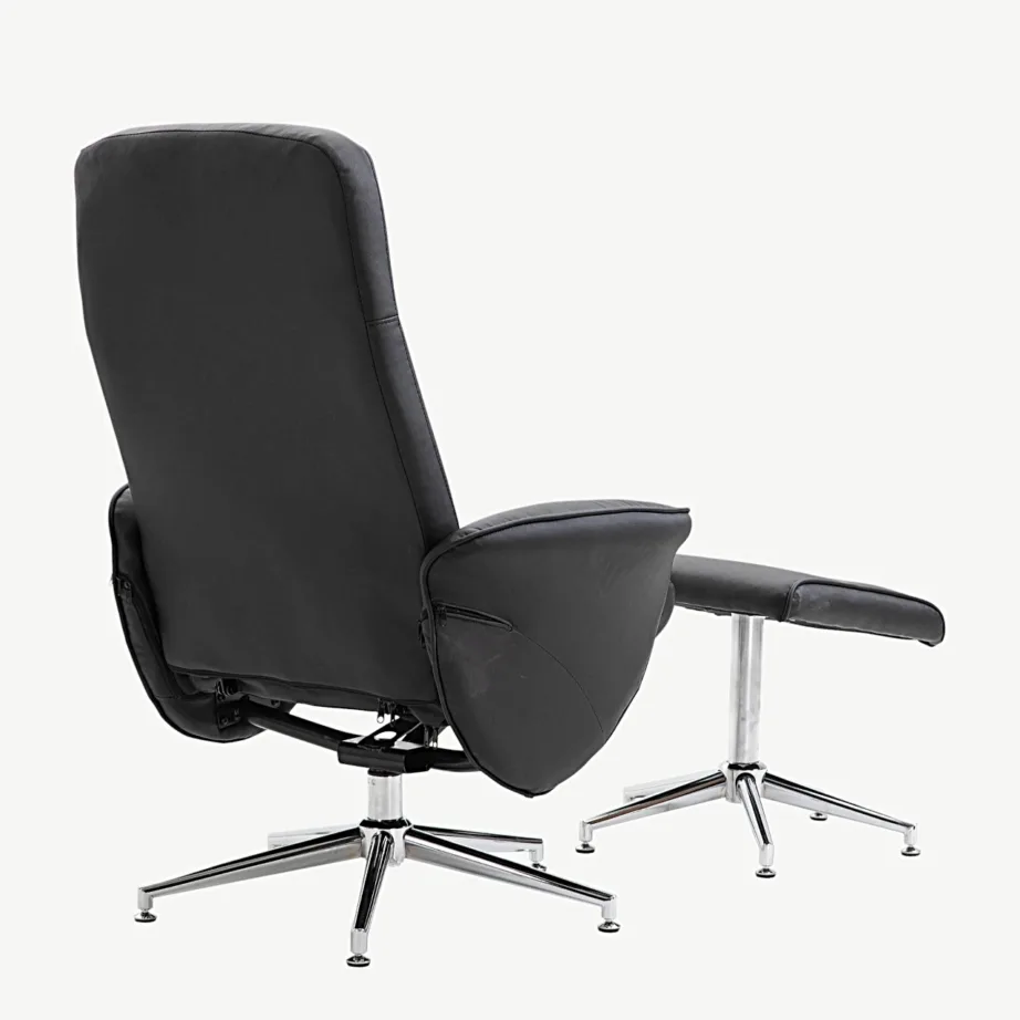 Reguleeritav must puhketool tumbaga Rolf, tehisnahast, kroomitud jalgadega, 18028-788 – 6