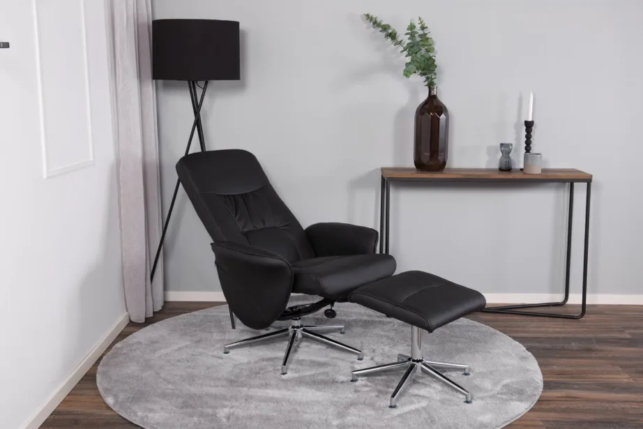 Reguleeritav must puhketool tumbaga Rolf, tehisnahast, kroomitud jalgadega, 18028-788 – 8