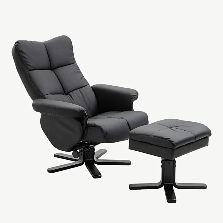 Reguleeritav must PU-kunstnahast recliner-tugitool Sven jalatoega - 18029-788