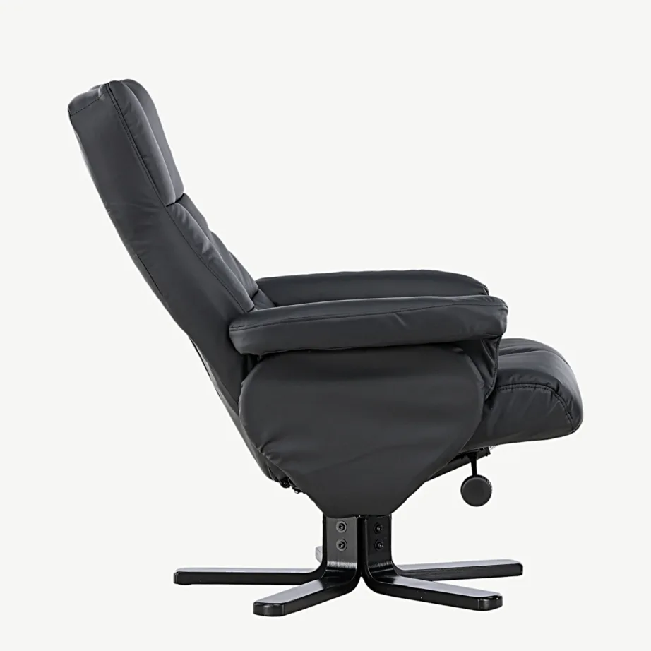 Reguleeritav must PU-kunstnahast recliner-tugitool Sven jalatoega, 18029-788 – 3