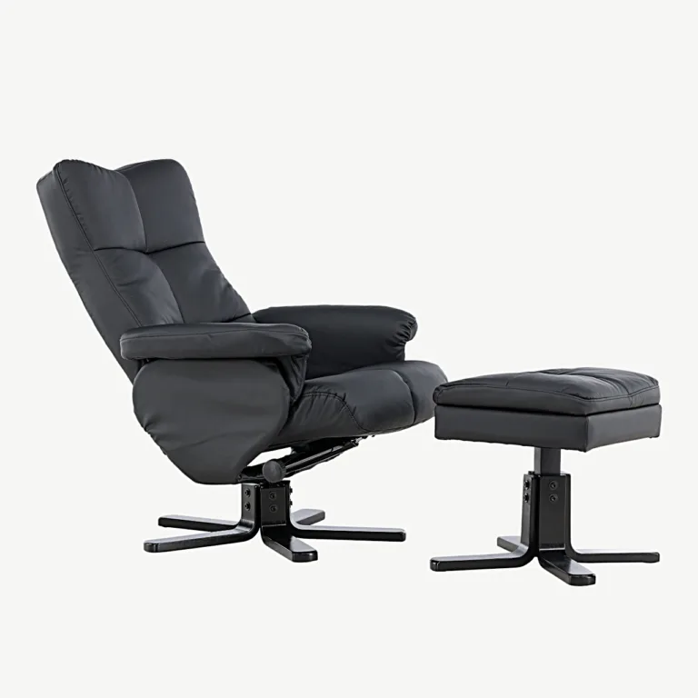 Reguleeritav must PU-kunstnahast recliner-tugitool Sven jalatoega - 18029-788