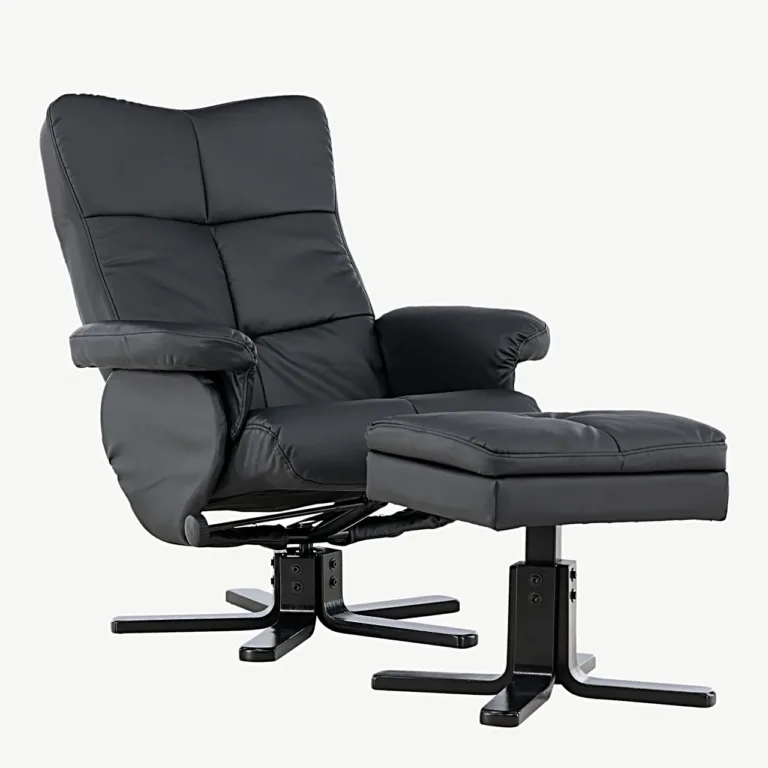 Reguleeritav must PU-kunstnahast recliner-tugitool Sven jalatoega - 18029-788