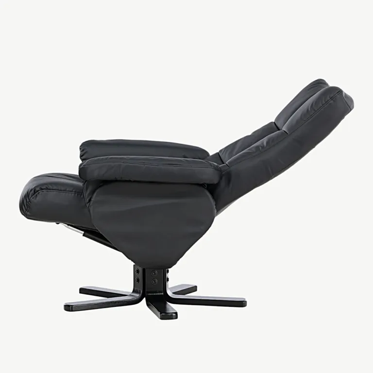 Reguleeritav must PU-kunstnahast recliner-tugitool Sven jalatoega - 18029-788