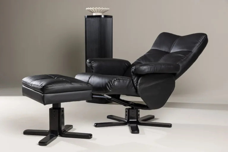 Reguleeritav must PU-kunstnahast recliner-tugitool Sven jalatoega - 18029-788