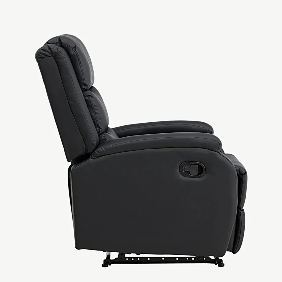 Reguleeritava seljatoe ja jalatoega must lamamistool Bengt, PU-kunstnahk, 18031-788 – 2