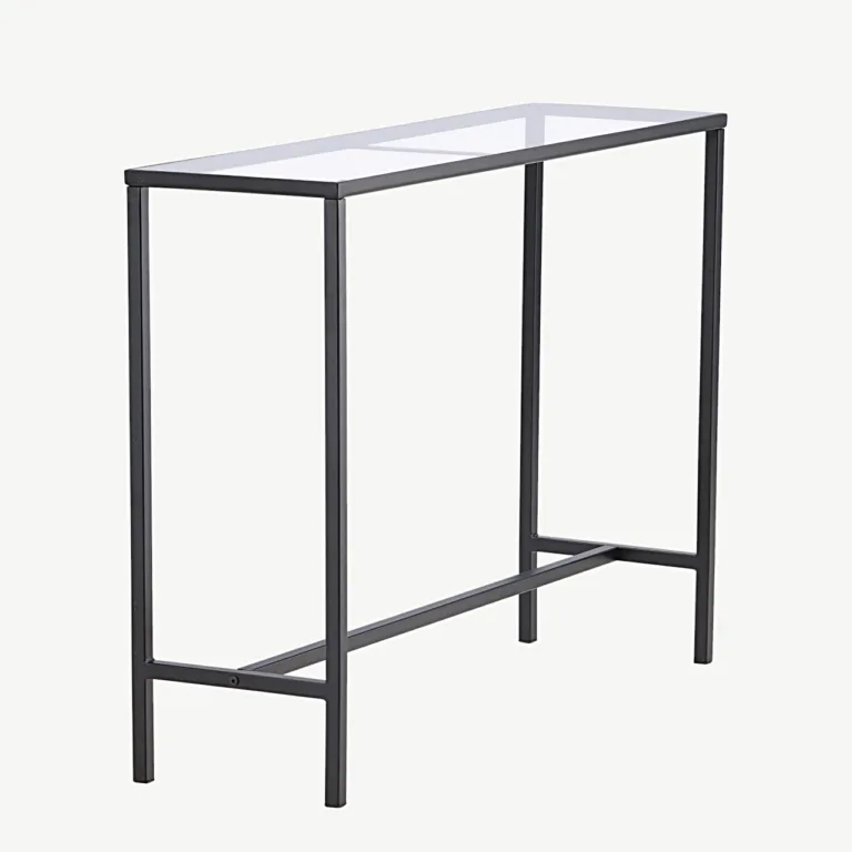 Dipp klaasist abilaud musta terasraamiga (100 × 30 cm) - 18032-111