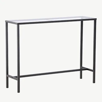 Dipp klaasist abilaud musta terasraamiga (100 × 30 cm) - 18032-111