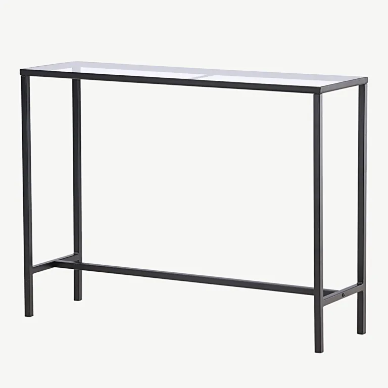 Dipp klaasist abilaud musta terasraamiga (100 × 30 cm) - 18032-111