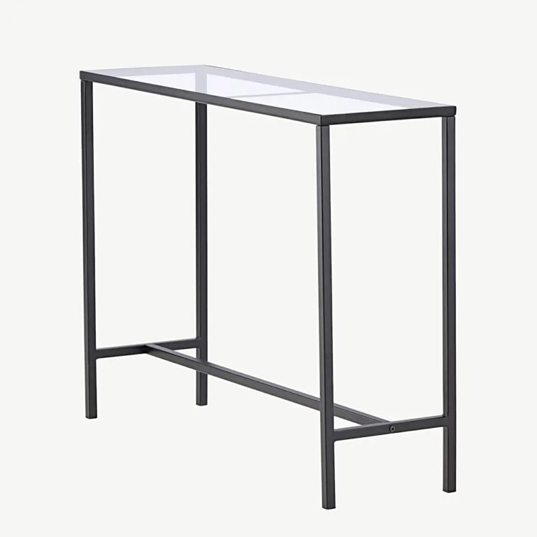 Dipp klaasist abilaud musta terasraamiga (100 × 30 cm) - 18032-111