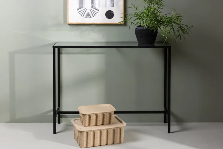Dipp klaasist abilaud musta terasraamiga (100 × 30 cm) - 18032-111