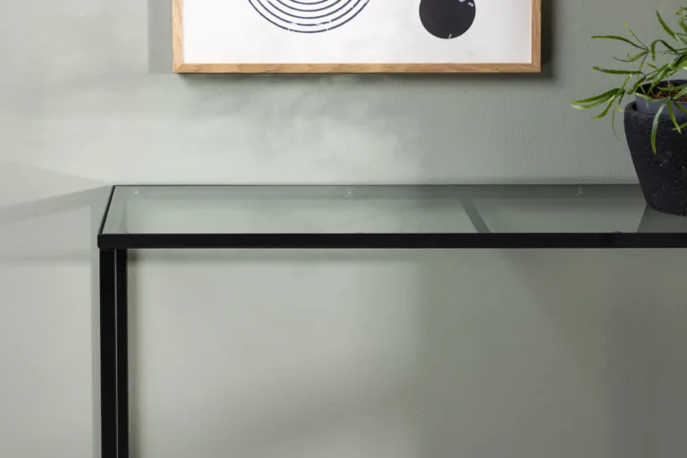 Dipp klaasist abilaud musta terasraamiga (100 × 30 cm) - 18032-111