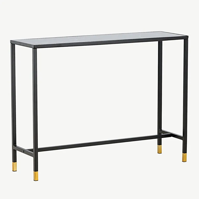 Külglaud Dipp riiuliga, must klaaspind ja terasraam, 100×30×75 cm - 18032-458