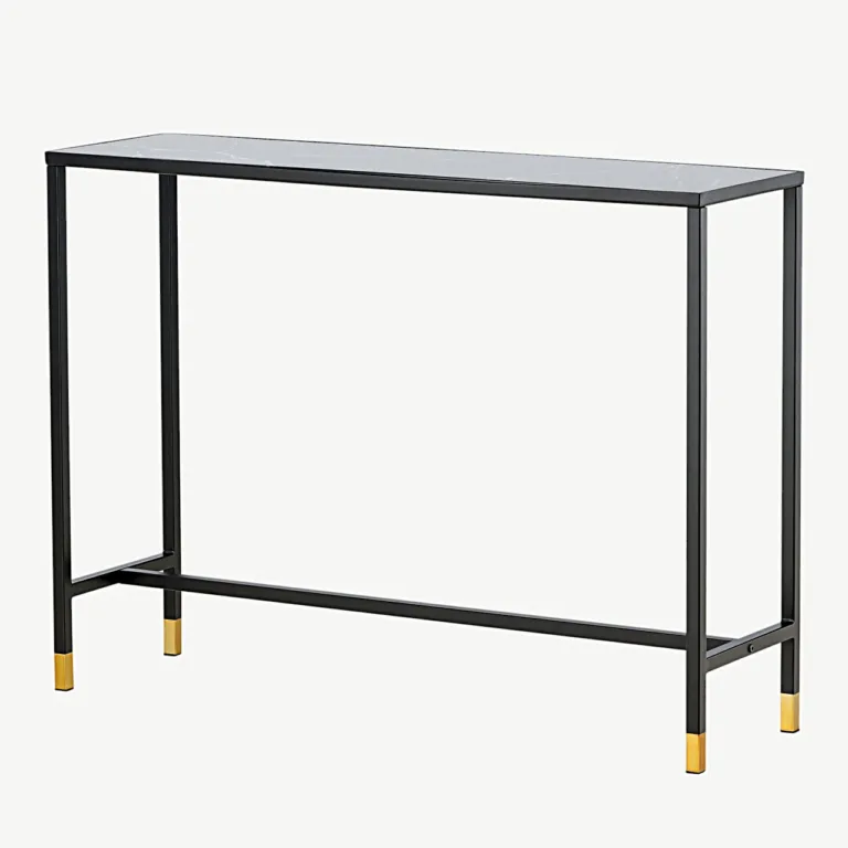 Külglaud Dipp riiuliga, must klaaspind ja terasraam, 100×30×75 cm - 18032-458