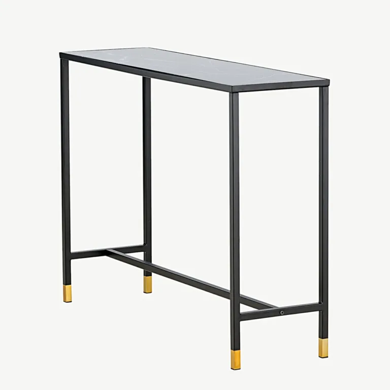 Külglaud Dipp riiuliga, must klaaspind ja terasraam, 100×30×75 cm - 18032-458