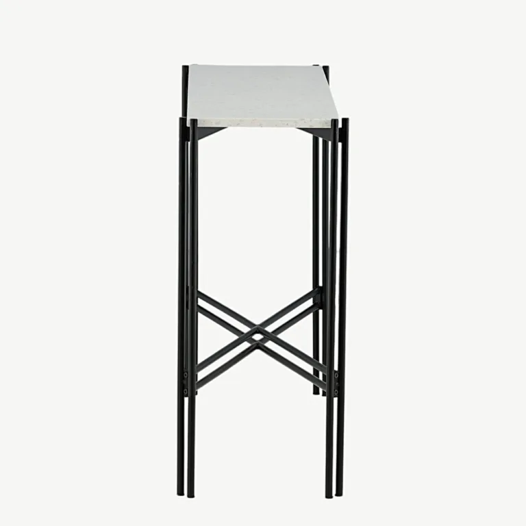 Abilaud Razzia valgest terrazzo'st mustadel terasjalgadel, 110×30×75 cm - 18036-680