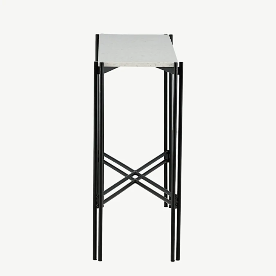 Abilaud Razzia valgest terrazzo’st mustadel terasjalgadel, 110×30×75 cm, 18036-680 – 2