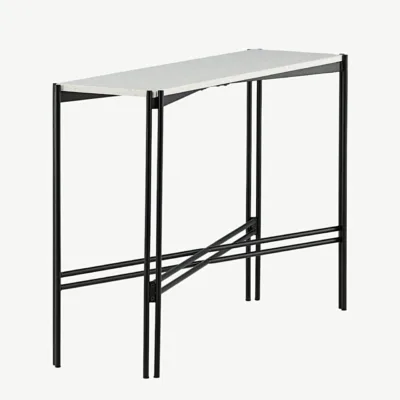 Abilaud Razzia valgest terrazzo'st mustadel terasjalgadel, 110×30×75 cm - 18036-680