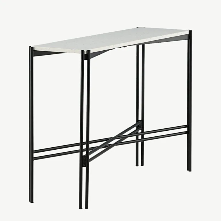 Abilaud Razzia valgest terrazzo'st mustadel terasjalgadel, 110×30×75 cm - 18036-680
