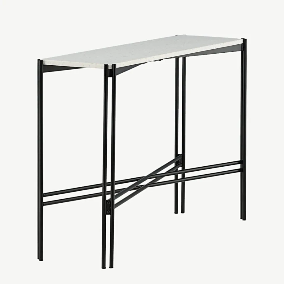 Abilaud Razzia valgest terrazzo’st mustadel terasjalgadel, 110×30×75 cm, 18036-680
