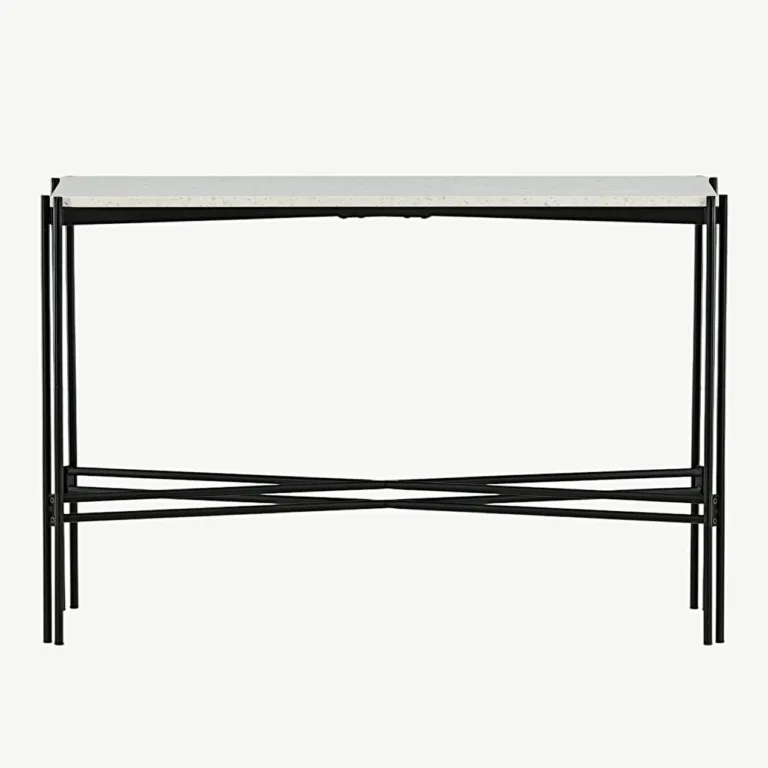 Abilaud Razzia valgest terrazzo'st mustadel terasjalgadel, 110×30×75 cm - 18036-680