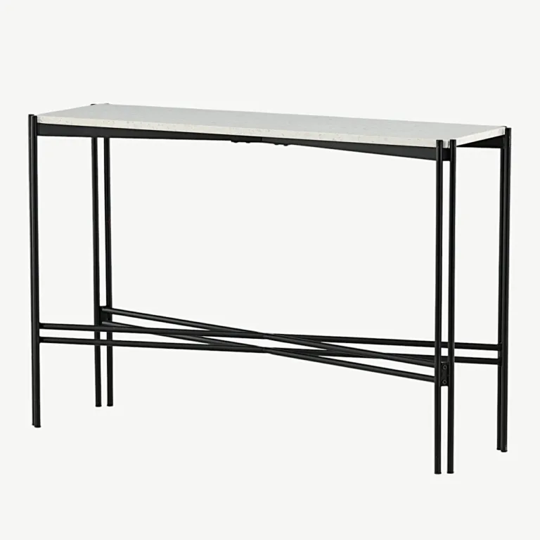 Abilaud Razzia valgest terrazzo'st mustadel terasjalgadel, 110×30×75 cm - 18036-680
