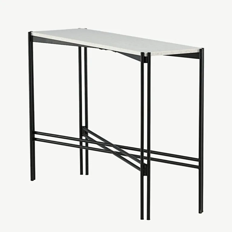 Abilaud Razzia valgest terrazzo'st mustadel terasjalgadel, 110×30×75 cm - 18036-680